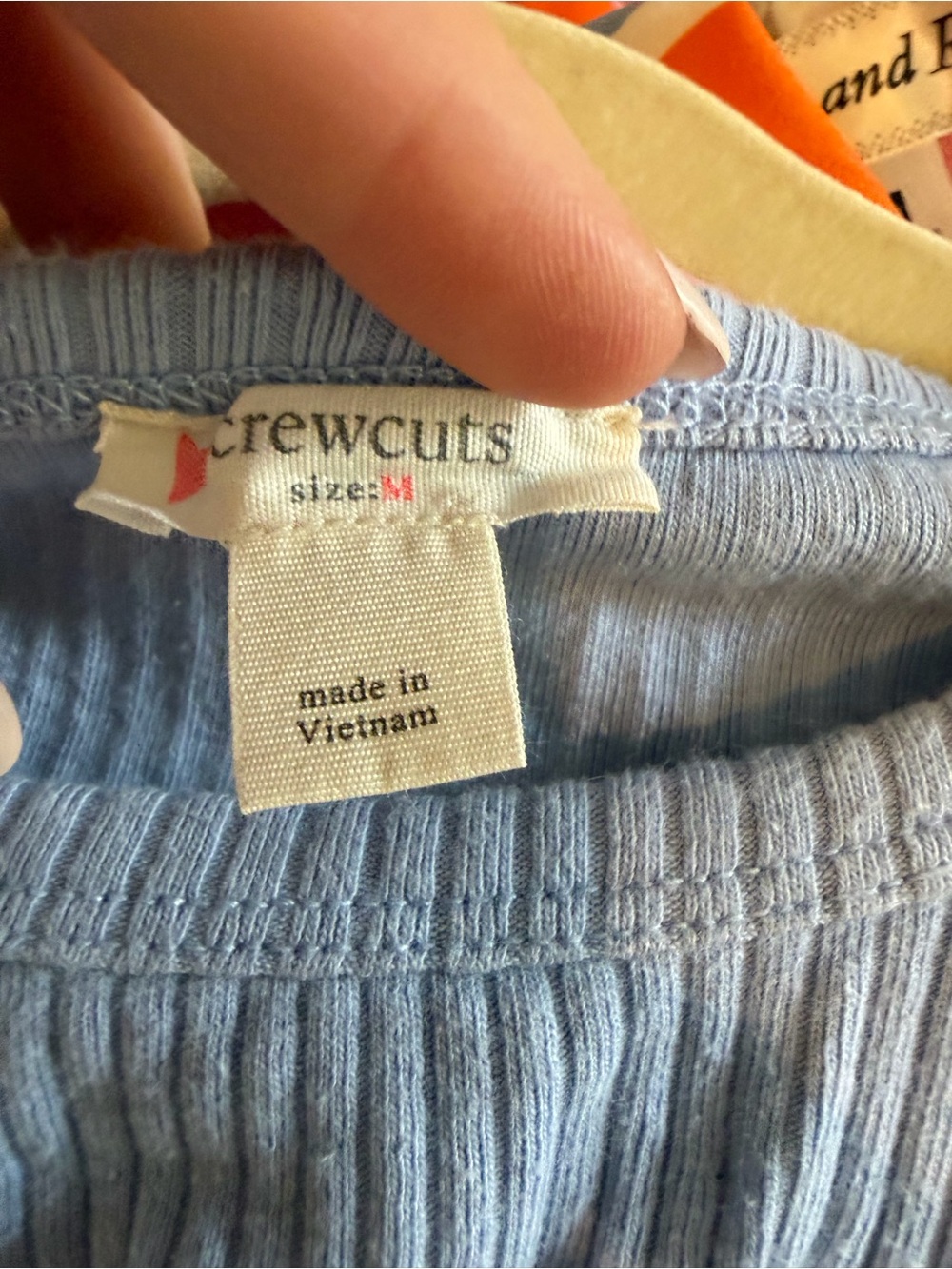 Crewcuts Light Blue Ribbed Knit Top with Ruffle Shoulder - Picture 3 of 3